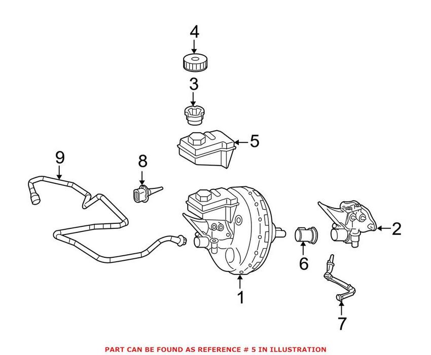 Mercedes Brake Master Cylinder Reservoir 1644280015